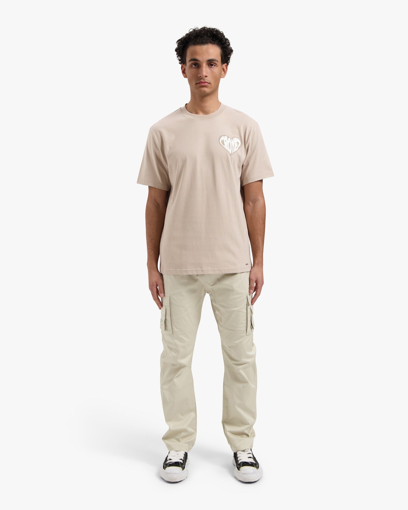 CROYEZ PUFFED HEART T-SHIRT | SAND