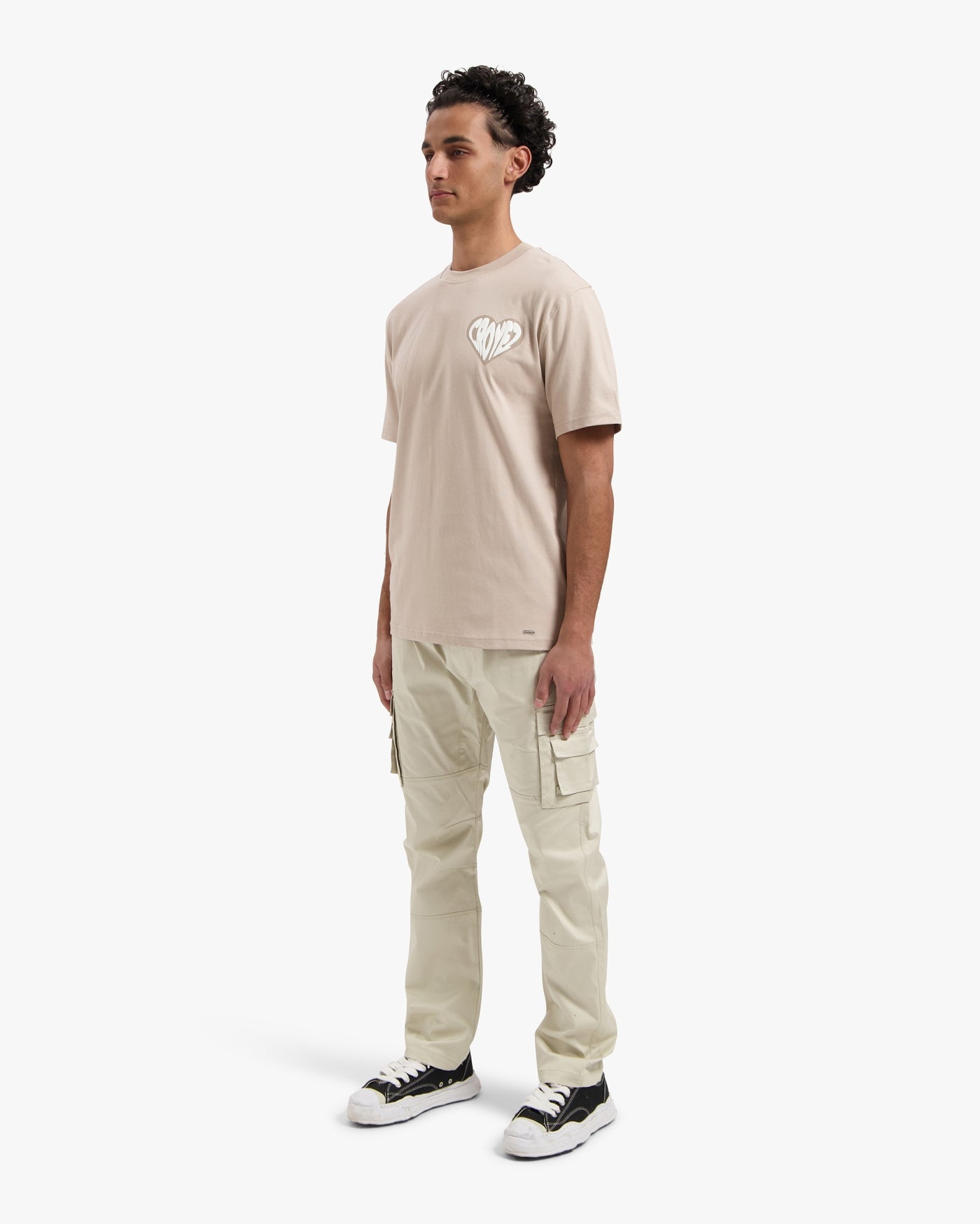 CROYEZ PUFFED HEART T-SHIRT | SAND
