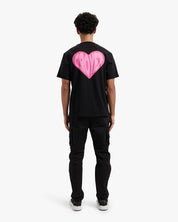CROYEZ PUFFED HEART T-SHIRT | BLACK/PINK