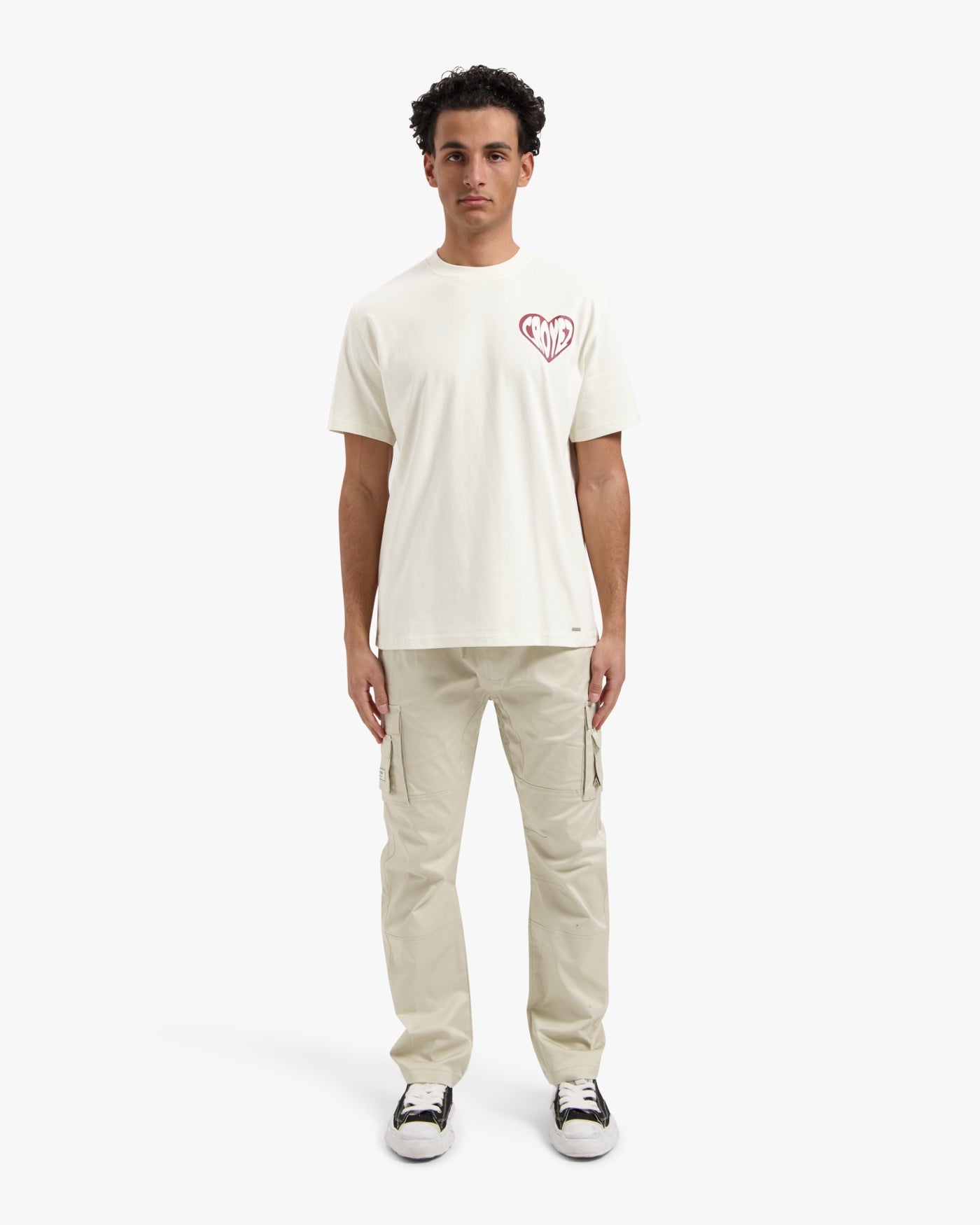 CROYEZ PUFFED HEART T-SHIRT - OFF-WHITE