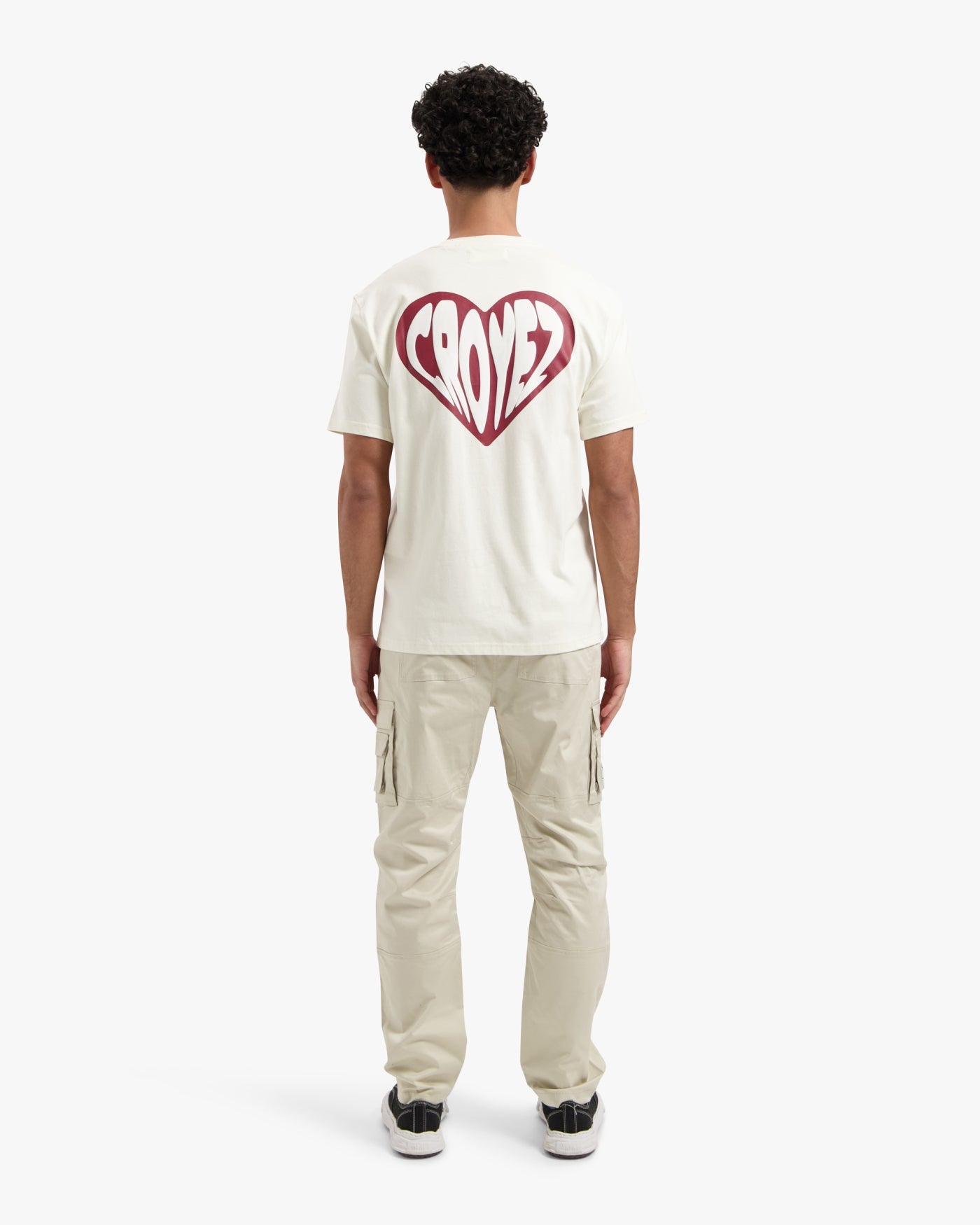 CROYEZ PUFFED HEART T-SHIRT - OFF-WHITE