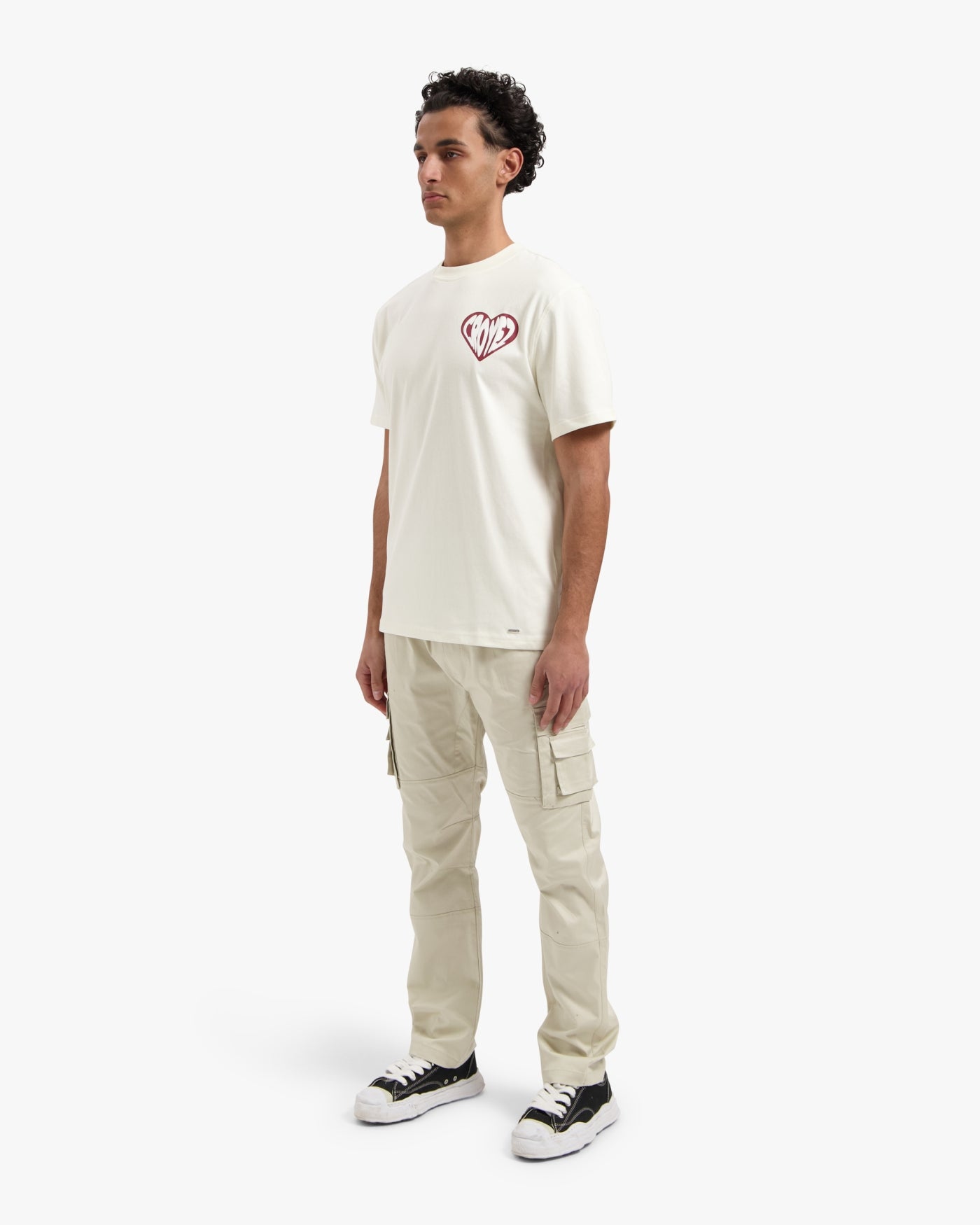 CROYEZ PUFFED HEART T-SHIRT - OFF-WHITE