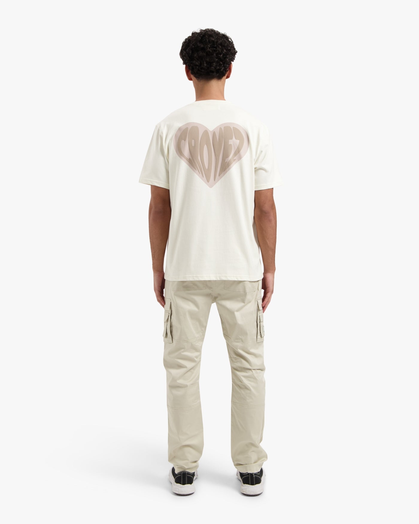 CROYEZ PUFFED HEART T-SHIRT - OFF-WHITE/BEIGE