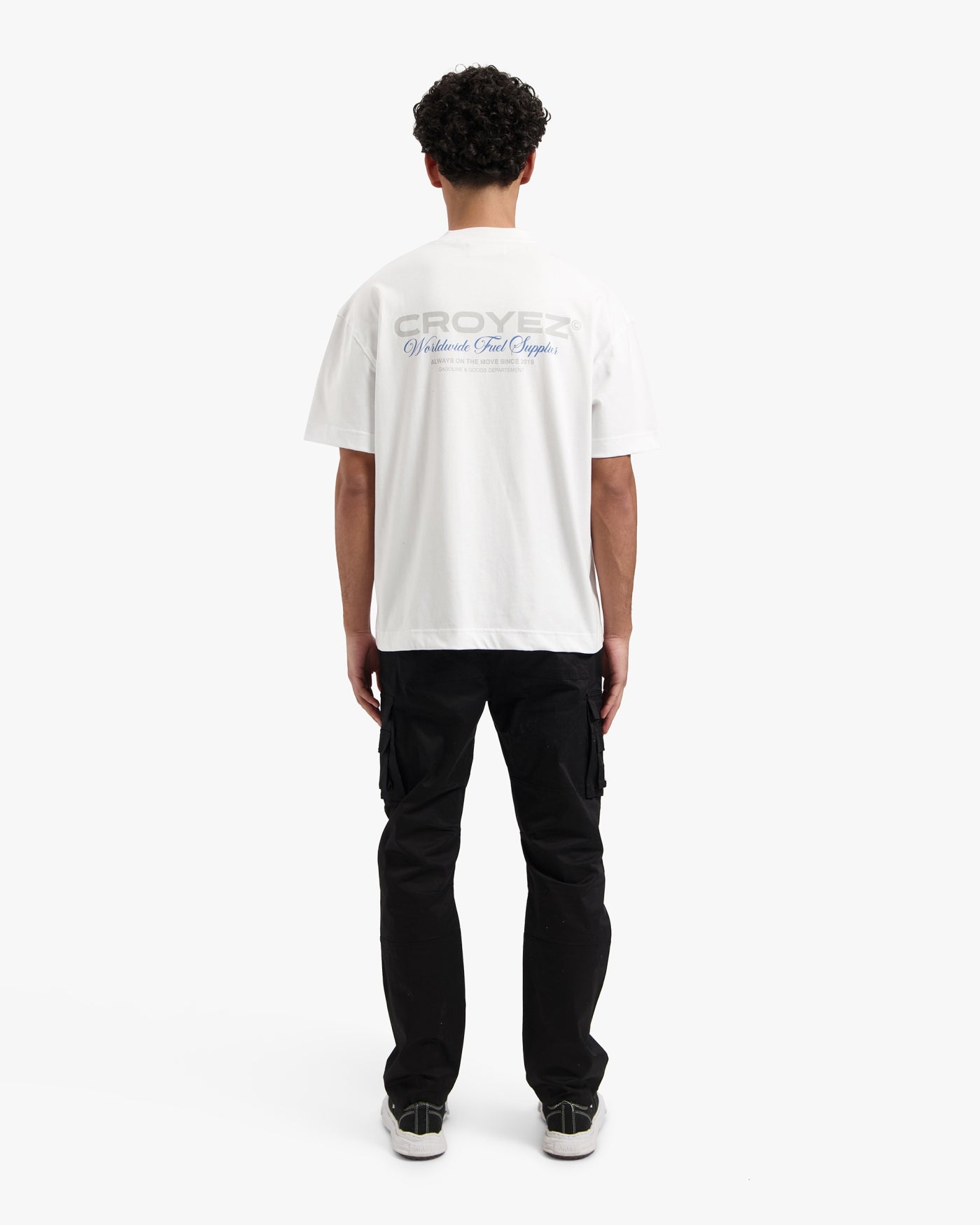 CROYEZ WORLDWIDE SUPPLIER T-SHIRT - WHITE/COBALT BLUE