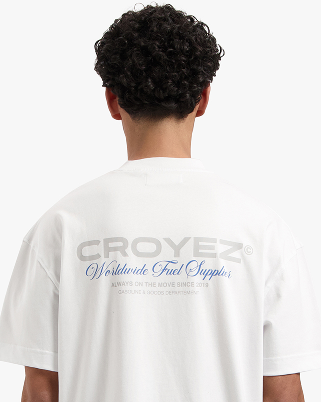 CROYEZ WORLDWIDE SUPPLIER T-SHIRT - WHITE/COBALT BLUE