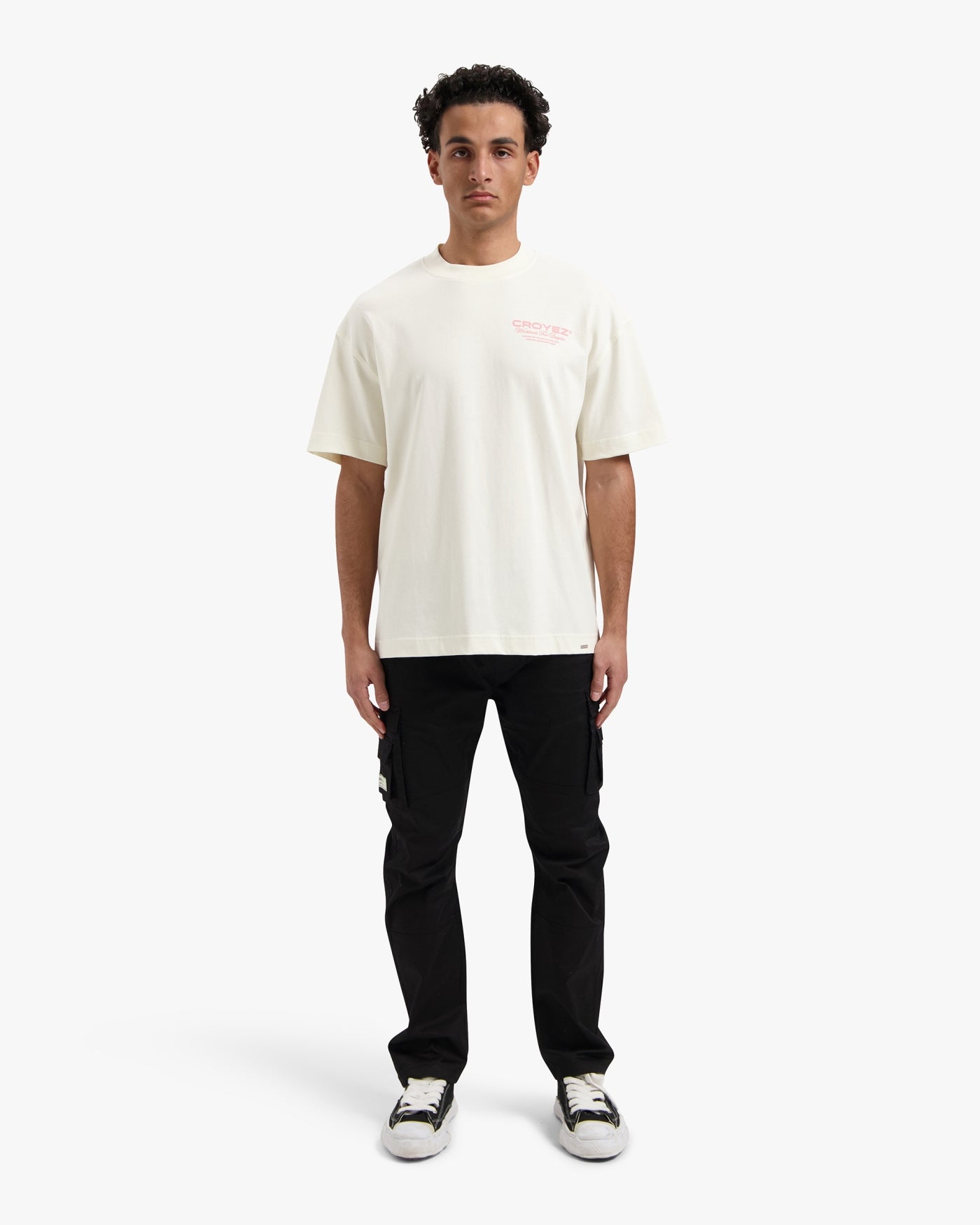 CROYEZ WORLDWIDE SUPPLIER T-SHIRT - OFF-WHITE/PINK