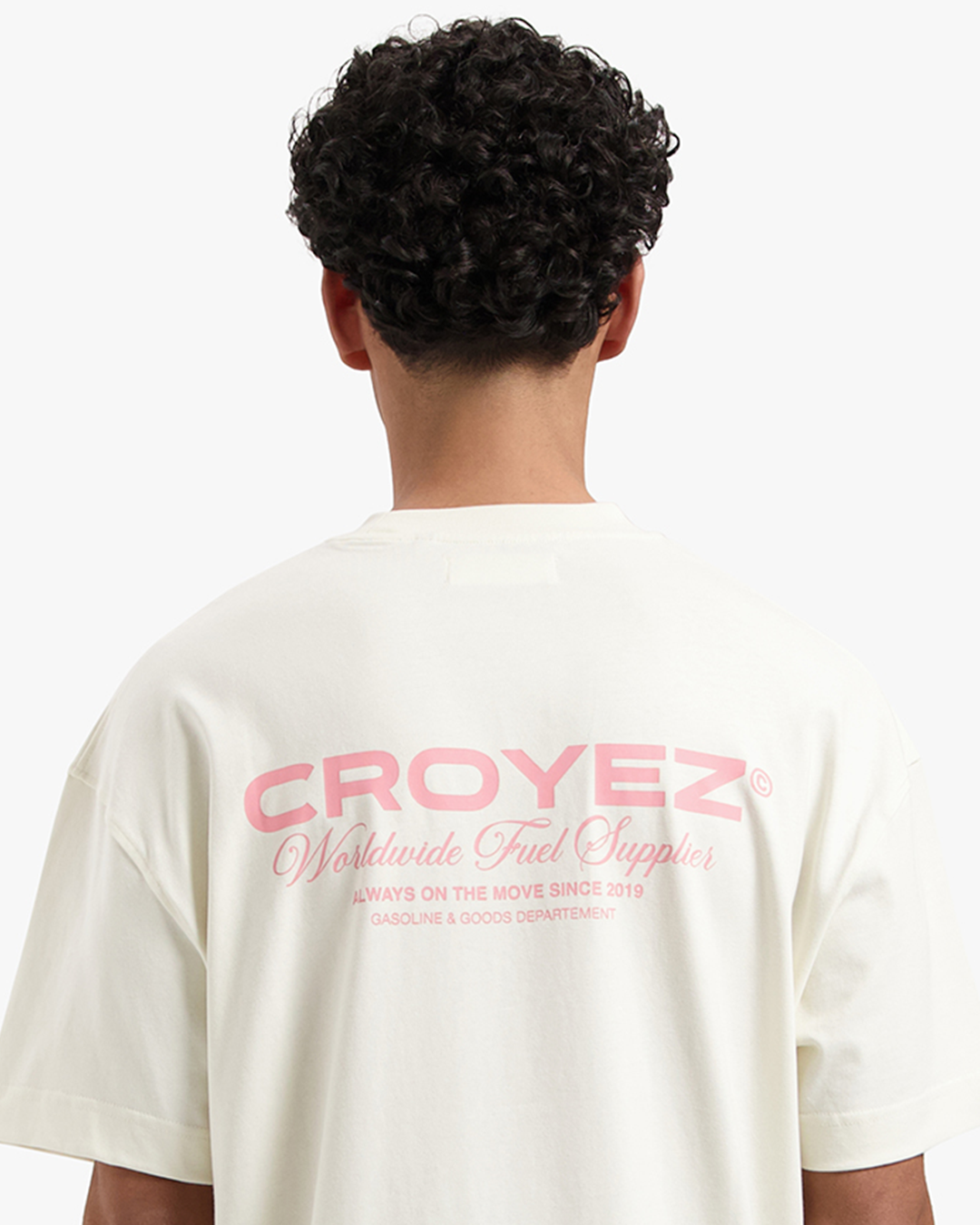 CROYEZ WORLDWIDE SUPPLIER T-SHIRT - OFF-WHITE/PINK