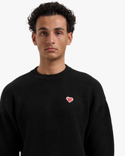 CROYEZ HEART KNIT SWEATER | BLACK
