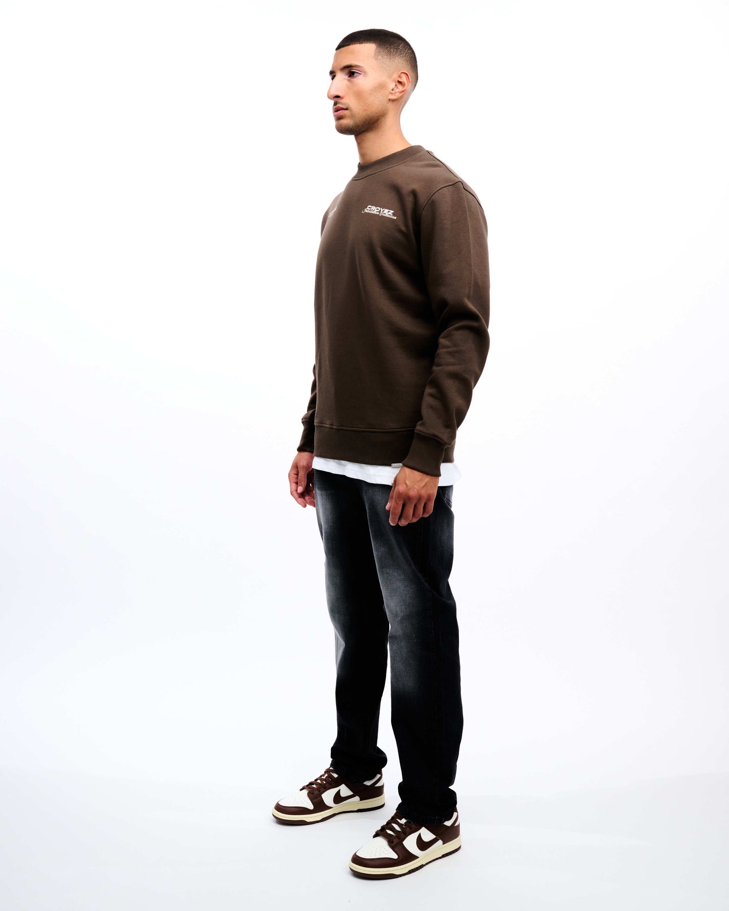 CROYEZ COLLECTION SWEATER - BROWN/VINTAGE WHITE