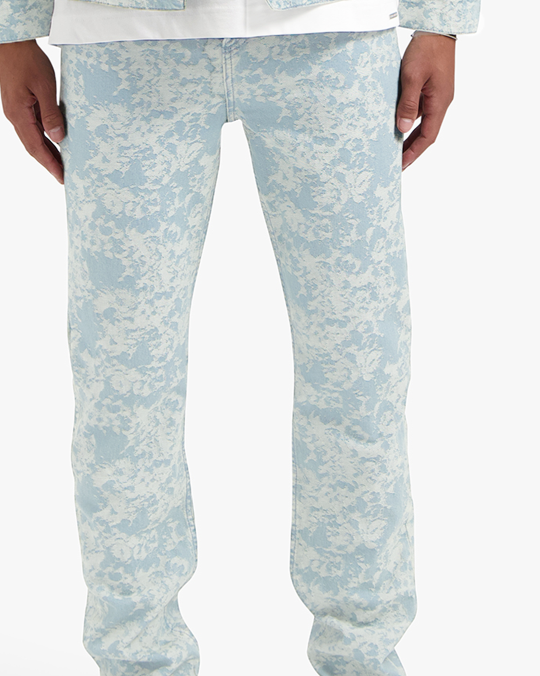 CROYEZ JACQUARD CAMO JEANS - LIGHT BLUE