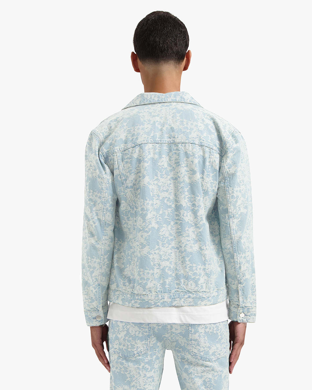CROYEZ JACQUARD CAMO DENIM JACKET | LIGHT BLUE