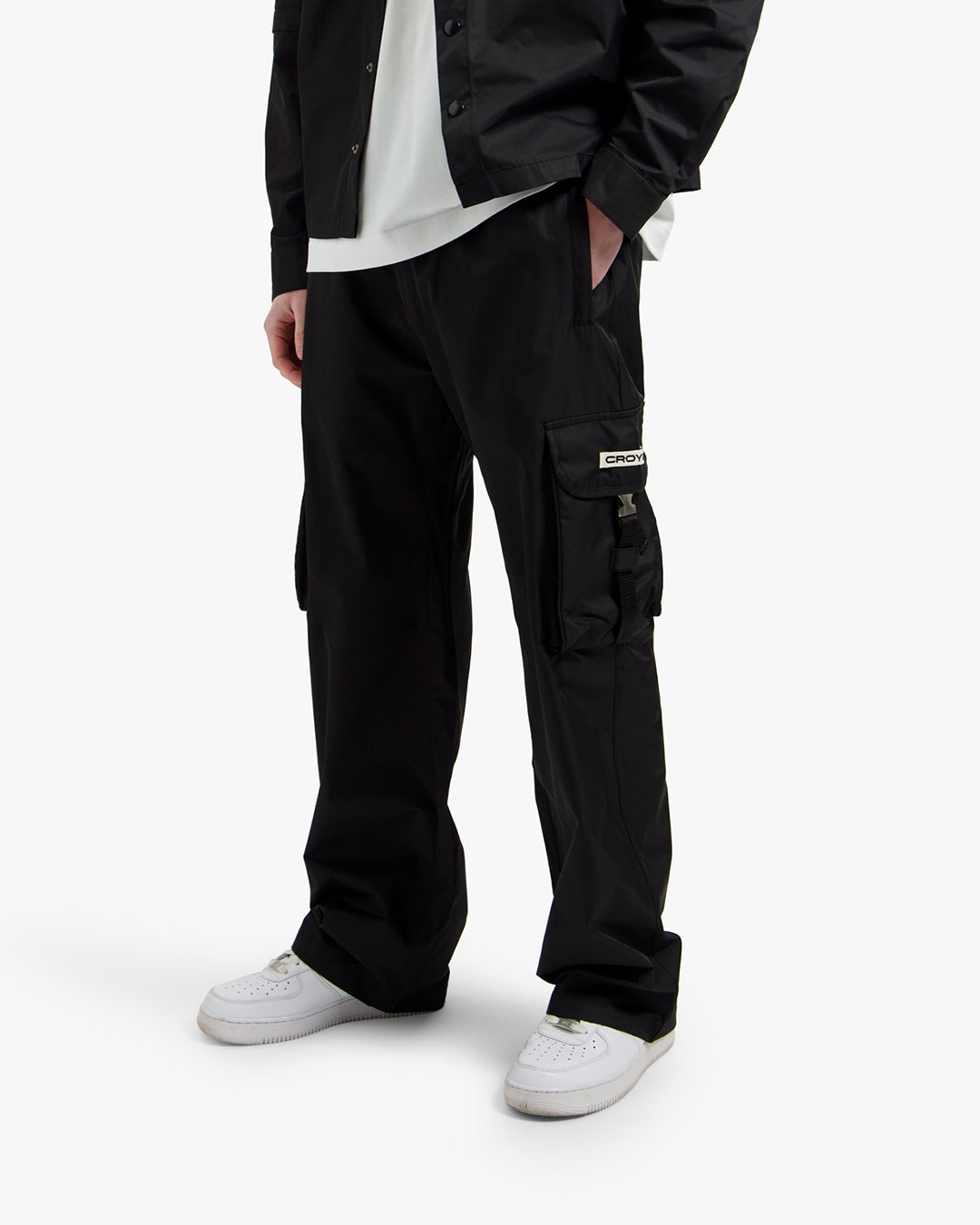 Croyez Etiquette Nylon Pants | Black