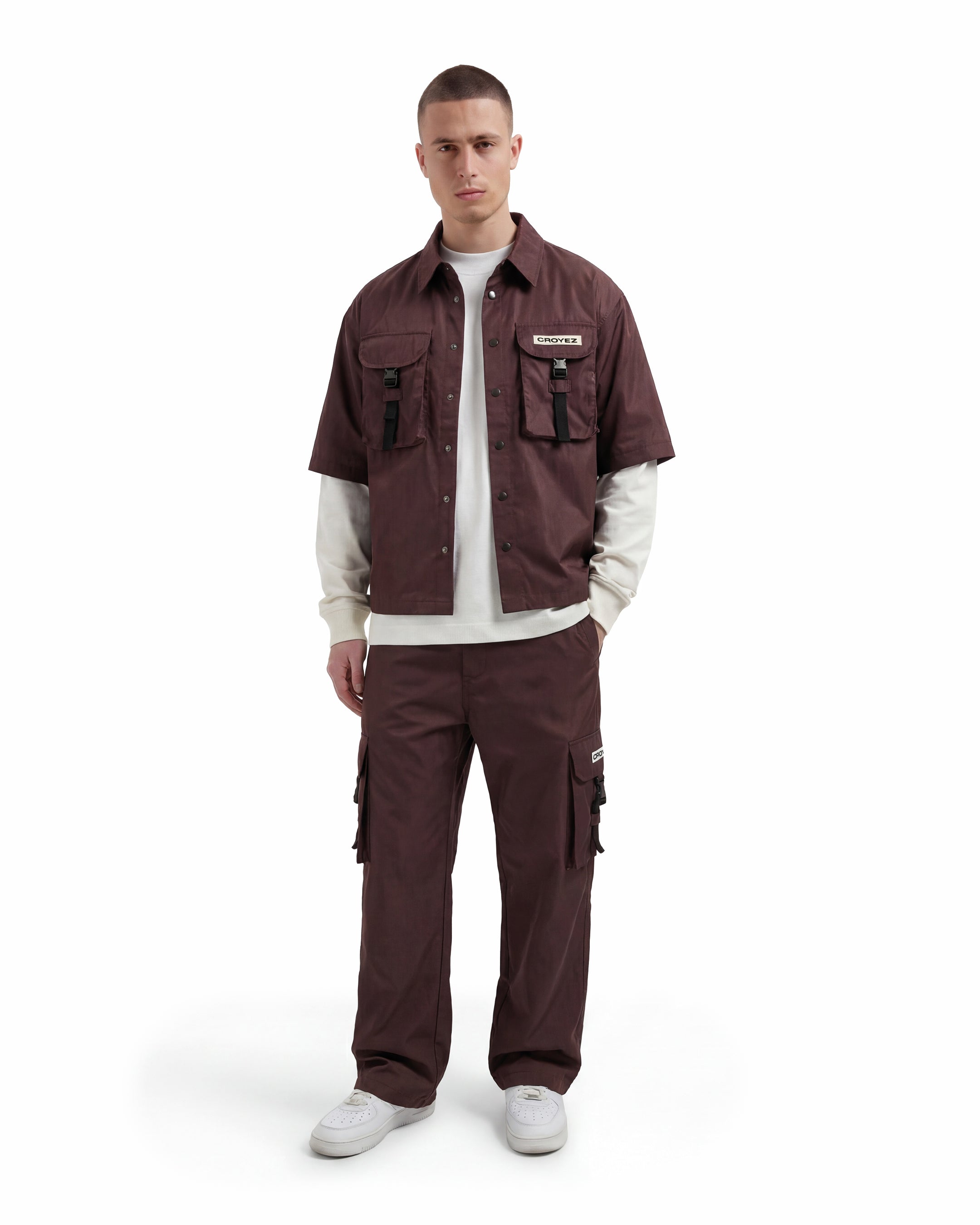 Croyez Etiquette Nylon Jacket | Burgundy - Croyez