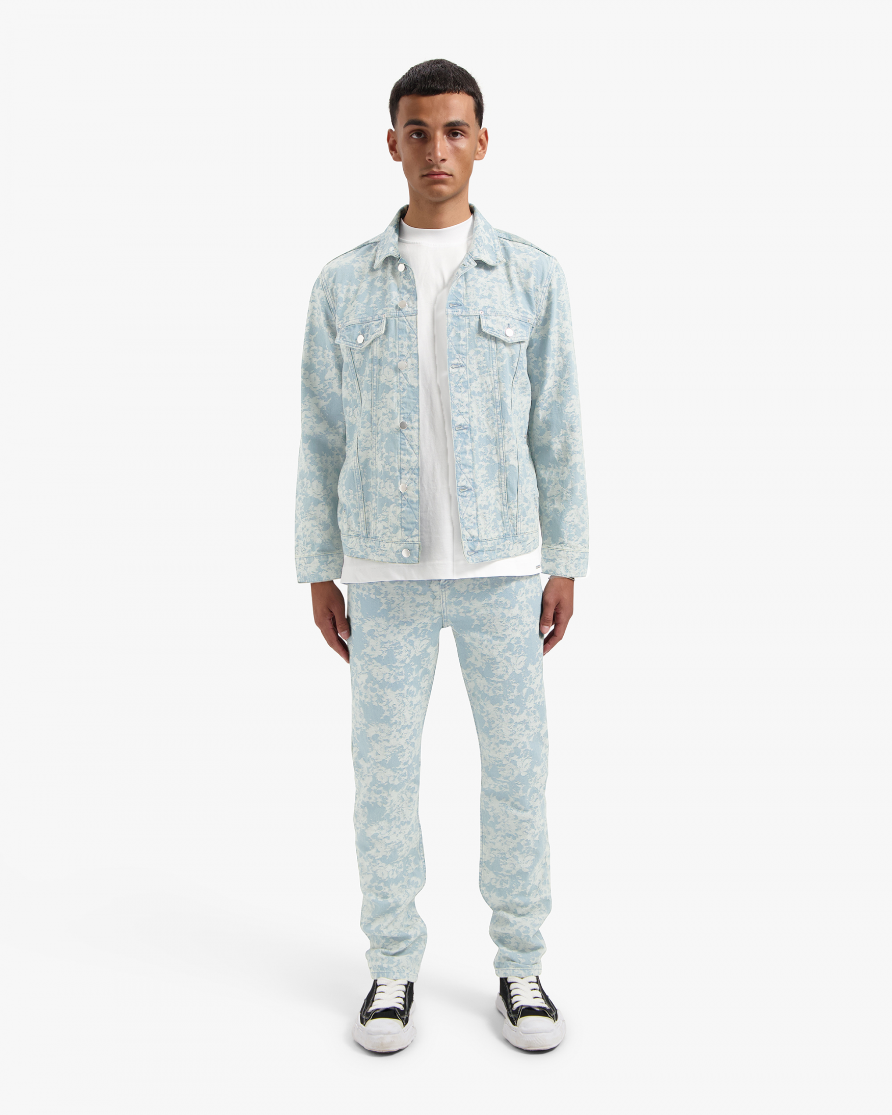 CROYEZ JACQUARD CAMO DENIM JACKET | LIGHT BLUE