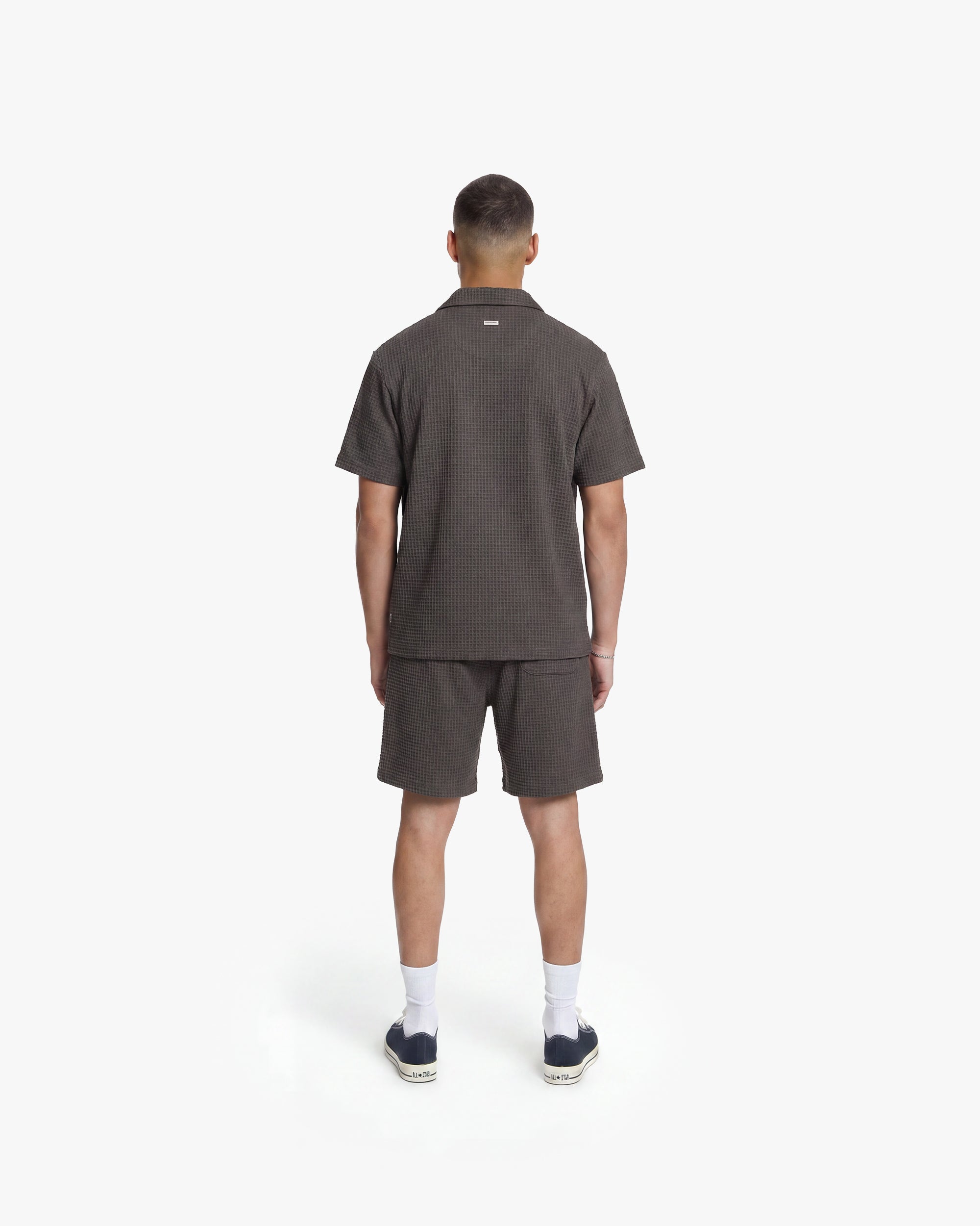 Croyez Initial Waffle Shirt | Washed Brown