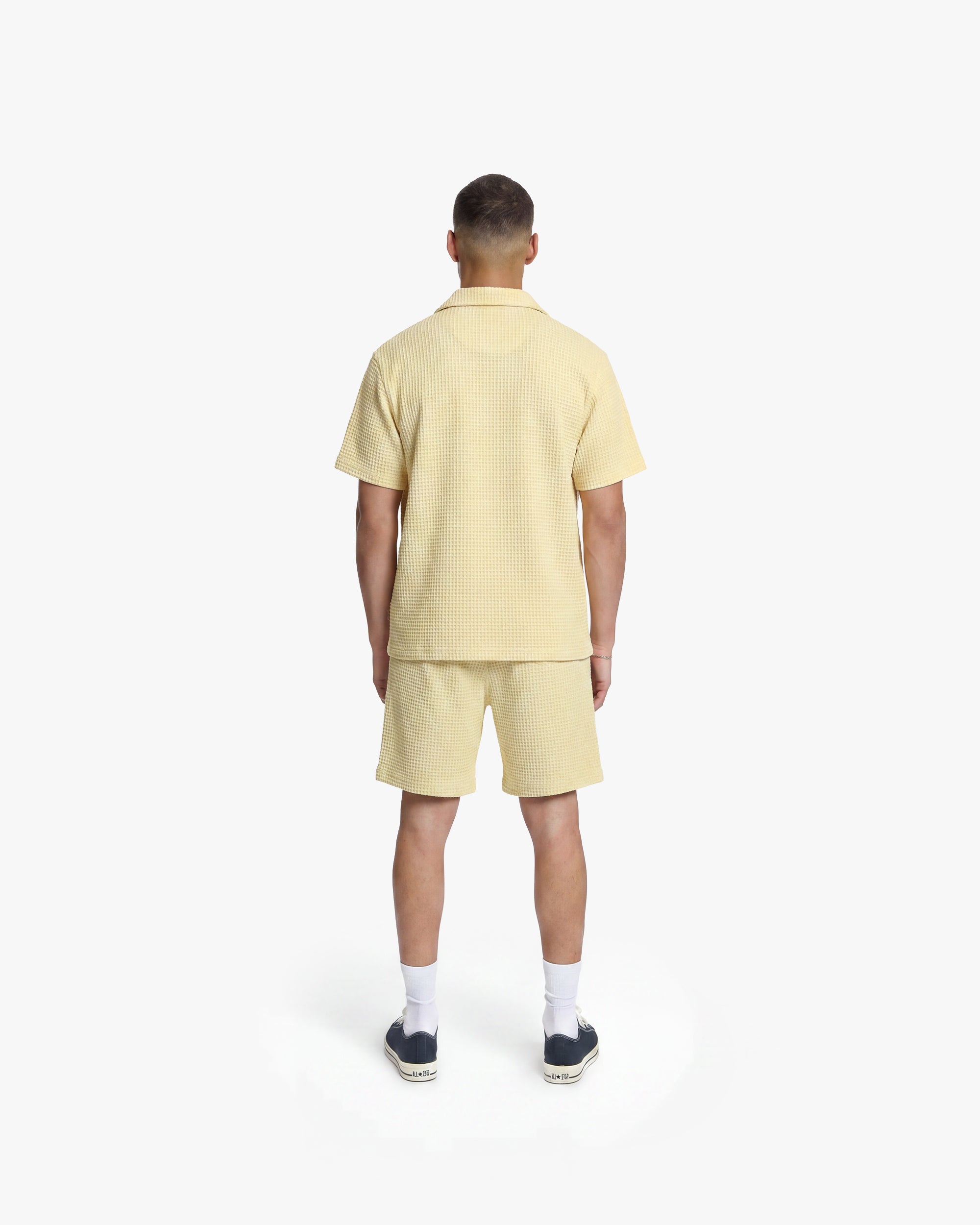Croyez Initial Waffle Shorts | Butter Yellow