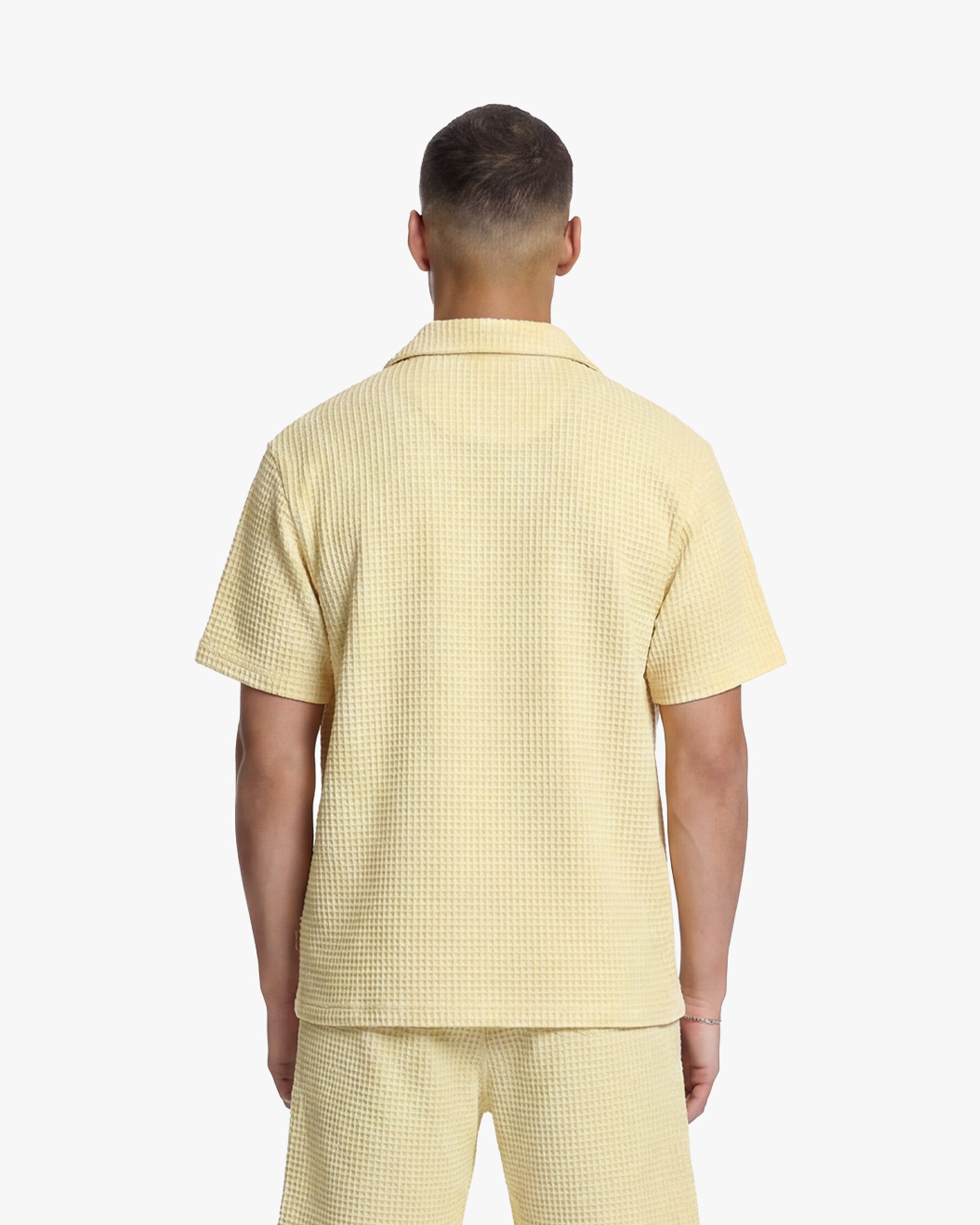 Croyez Initial Waffle Shirt | Butter Yellow