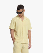 Croyez Initial Waffle Shirt | Butter Yellow