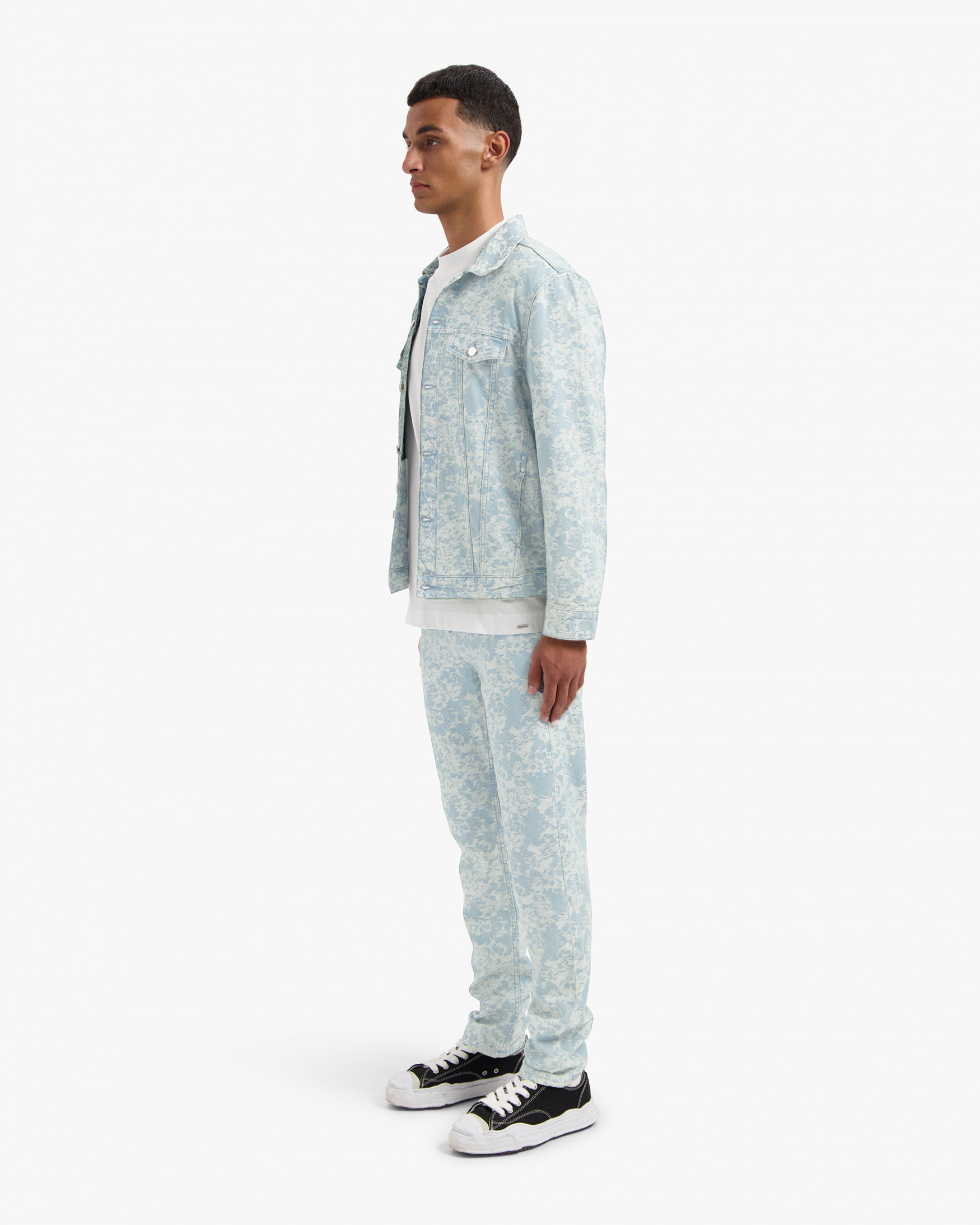 CROYEZ JACQUARD CAMO DENIM JACKET | LIGHT BLUE