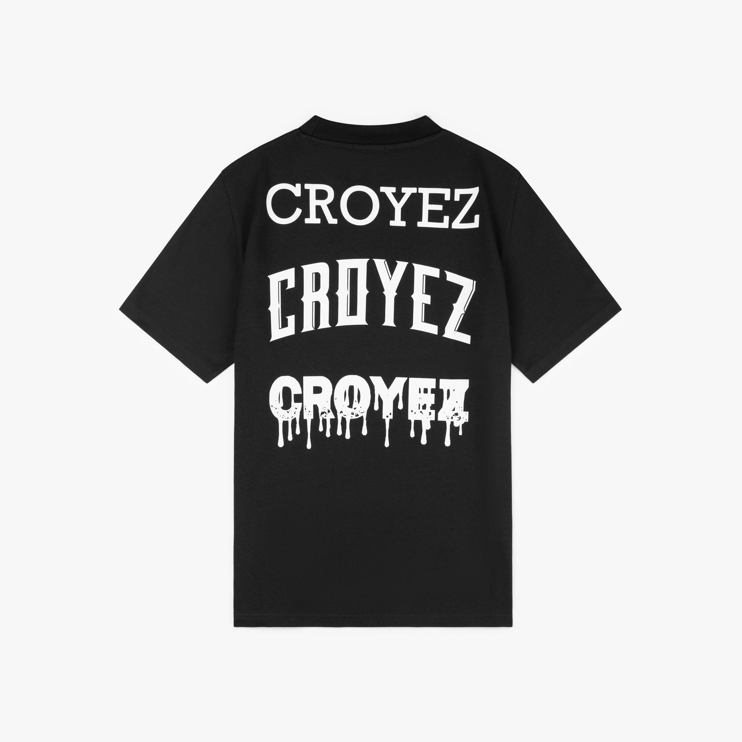 CROYEZ STACKED LOGO T-SHIRT - BLACK/WHITE